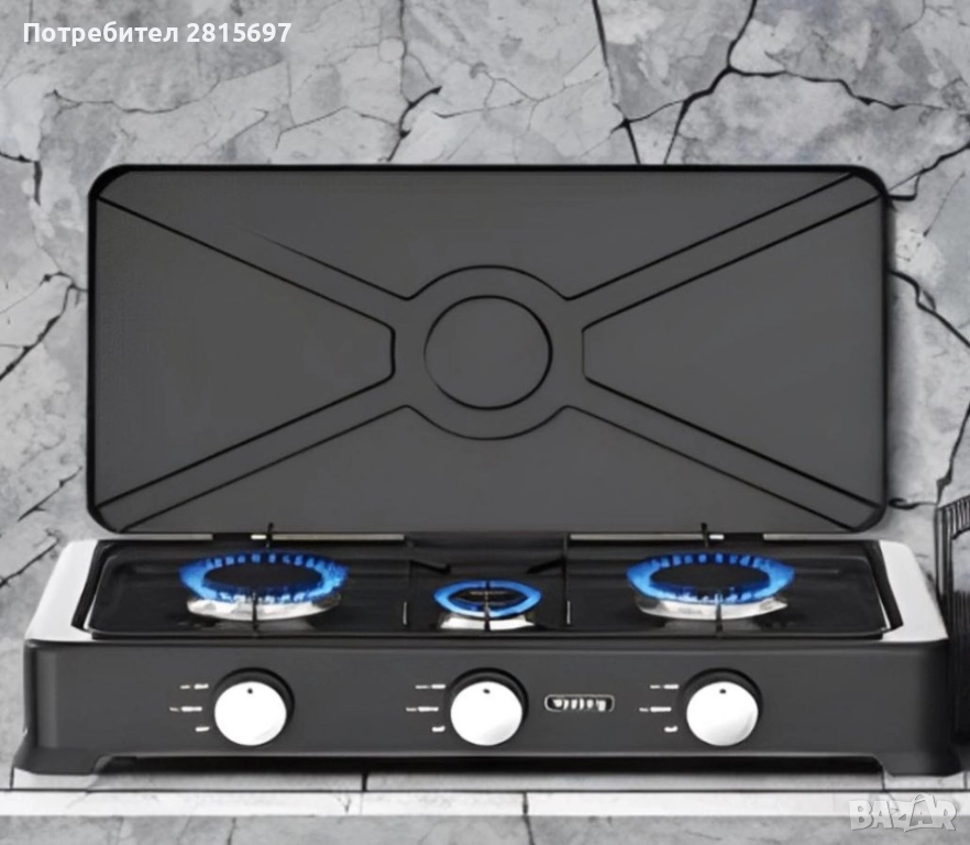 Троен газов котлон с капак Rosberg 30 mbar, снимка 1