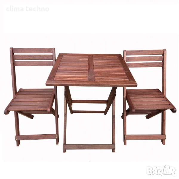 Градински комплект Kreta Muhler Meranti 3 части, дърво, снимка 1