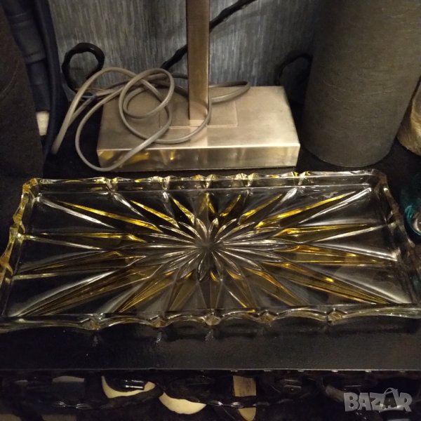 Бохемски кристален поднос , снимка 1