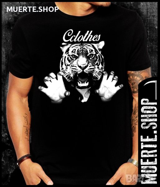 Черна тениска с щампа CCLOTHES TIGER, снимка 1