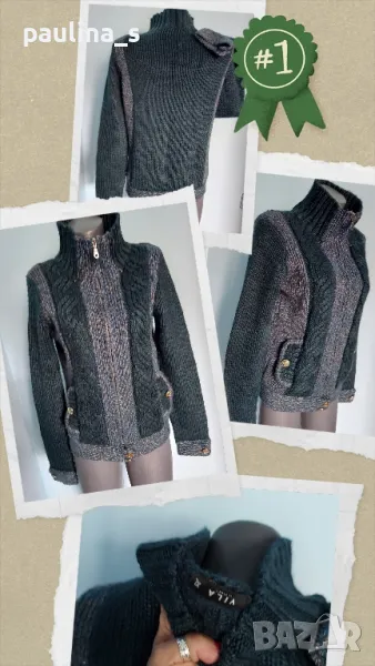 Уникална блестяща жилетка от рами и вълна с ламе "Vila" / голям размер , снимка 1