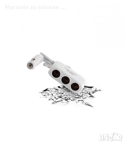 Разклонител за автомобилна запалка с 3 куплунга и 2бр. USB - код D23, снимка 1