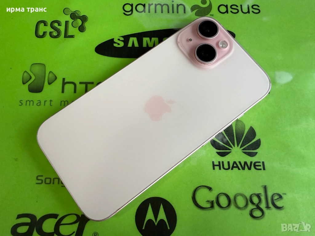 iPhone 15 Barbie 128gb фабрично отключен.Гаранция, снимка 1