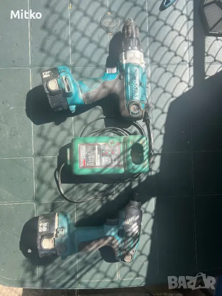 Комплект Makita гайковерт и винтоверт две батерии и зарядно, снимка 1