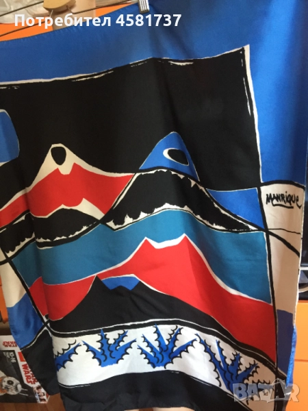 Копринен шал с десен репродукция на картина на César Manrique, снимка 1