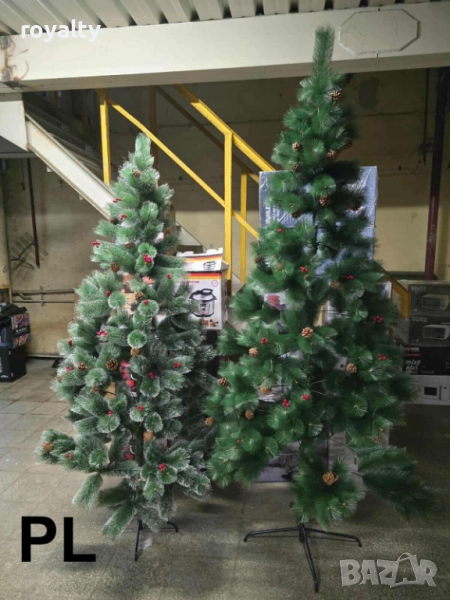 Коледни елхи с бели връхчета – различни размери, снимка 1