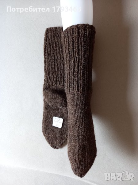 Ръчно плетени мъжки чорапи от вълна, размер 38, снимка 1