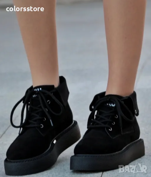Равни боти - черен велур - MKS70, снимка 1