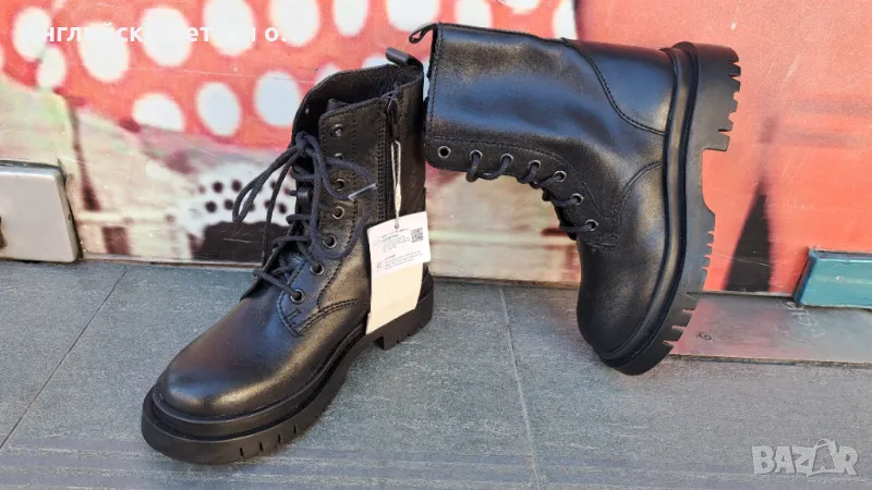 Английски детски боти естествена кожа-Zara, снимка 1