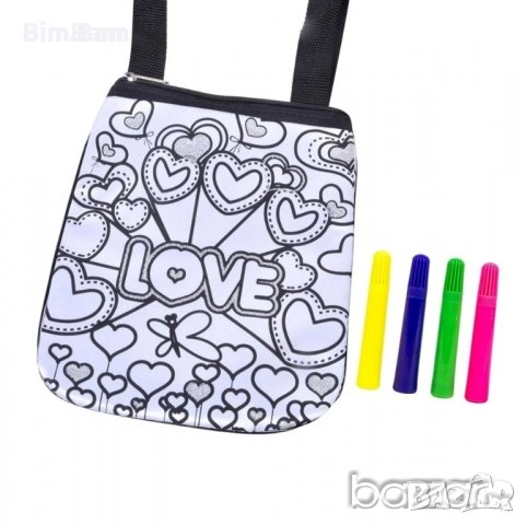 Детска чанта за оцветяване Love / Butterfly - различни модели, снимка 1