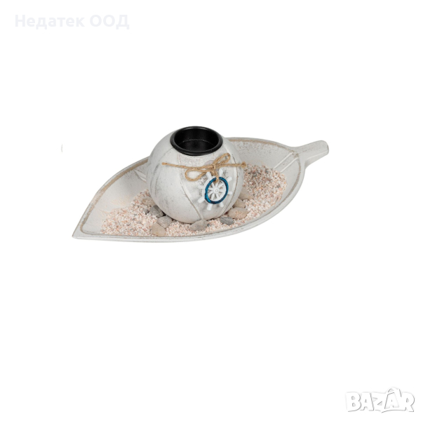 Декорация, листо с топка, за свещ, снимка 1