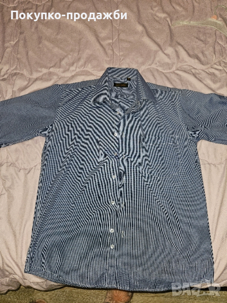 Мъжка синя риза М, снимка 1