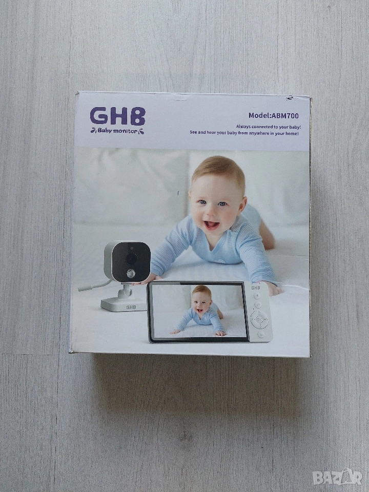 Видео Бебефон GHB ABM700 – 5" HD IPS Екран, Нощно Виждане, Двупосочно Аудио, снимка 1