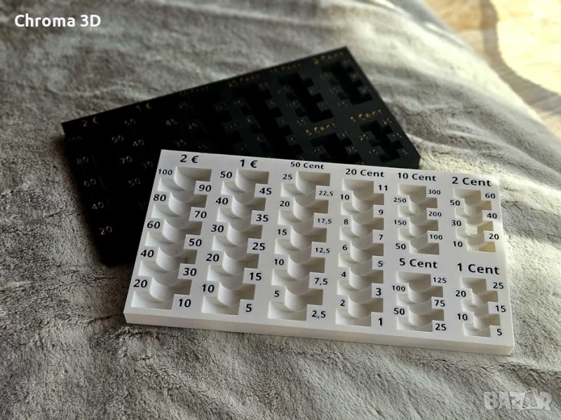 Монетник Евро монети с износоустойчив текст и цифри, снимка 1