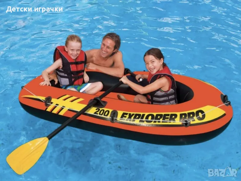Надуваема лодка Intex Explorer PRO200,196 х 102 х 33 см, PVC, Оранжева, снимка 1