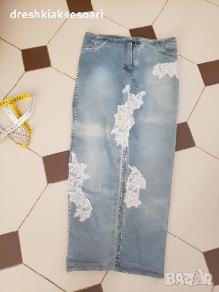 Дънкова пола за много слаба дама, снимка 1