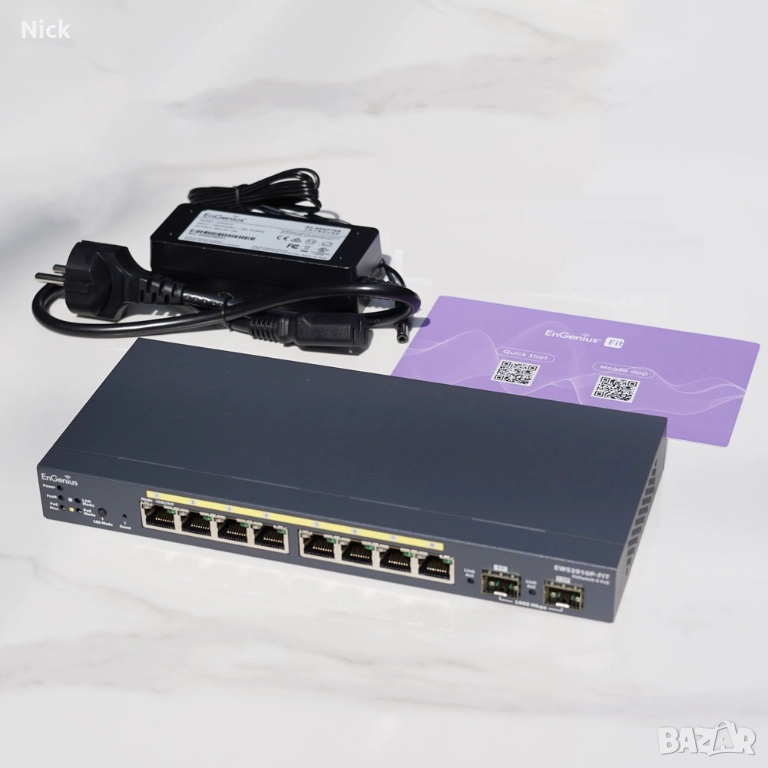 EnGenius EWS2910P-FIT Managed Gigabit 8-Port 55W PoE Switch with 2 SFP Ports, снимка 1
