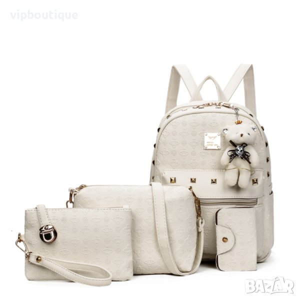 Бяла Дамска Раница Комплект, снимка 1
