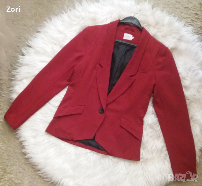 -30% Удължено сако в тъмночервен цвят, снимка 1