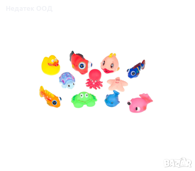 Играчка за баня, Октопод и рибка, 11 бр., снимка 1
