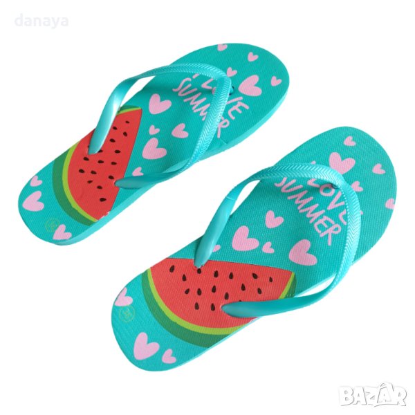 3811 Дамски джапанки Диня I love summer, 36-41 номер, снимка 1