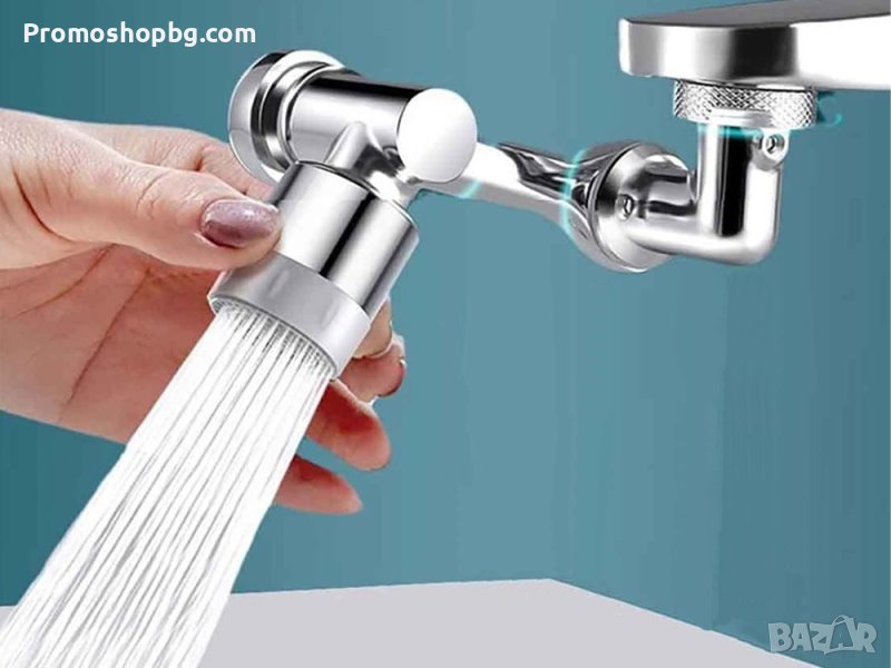 Универсален въртящ се накрайник за смесител, Хром, смесител, чешма, баня, кухня, снимка 1