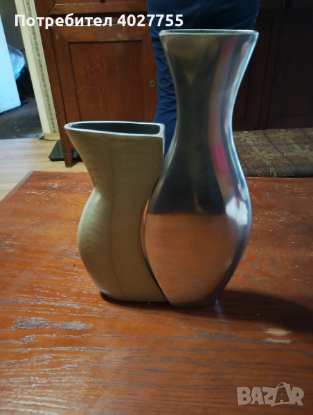Метална арт ваза от 2 части, снимка 1
