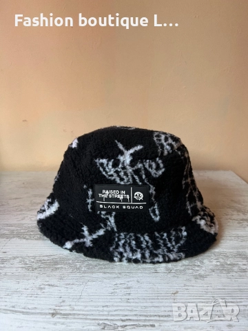 Дамска черна пухена шапка L / XL размер 🖤