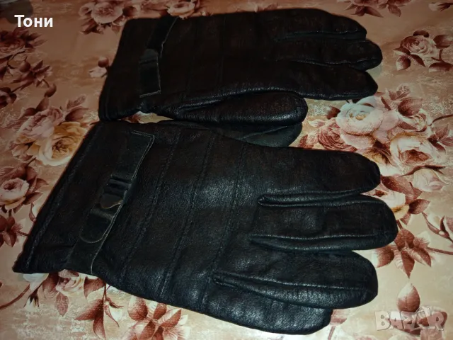 Нови Мъжки Топли Ръкавици Изцяло от Естествена Кожа Черни , снимка 9 - Ръкавици - 47843723