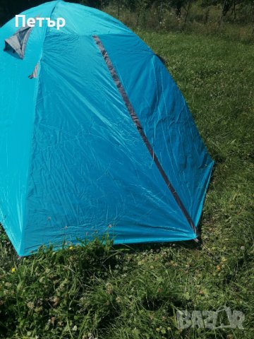 Продавам чисто нова синя много лека двуслойна палатка с алуминиеви рейки и два входа , снимка 10 - Палатки - 41573471