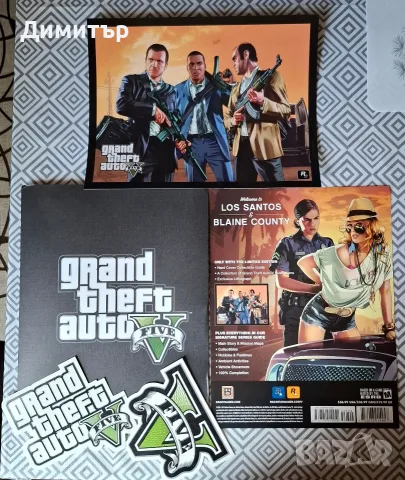 GTA 5 СЕТ Постери/Стикери/Папка от играта за PS 4 /PS5