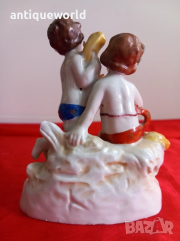 Capodimonte Стара Порцеланова Статуетка ХЕРУВИМИ 1900г, снимка 3 - Антикварни и старинни предмети - 51916835