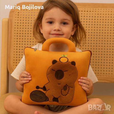 Мека капибара възглавничка 2-в-1 – играчка и одеяло за гушкане, снимка 3 - Плюшени играчки - 51607253