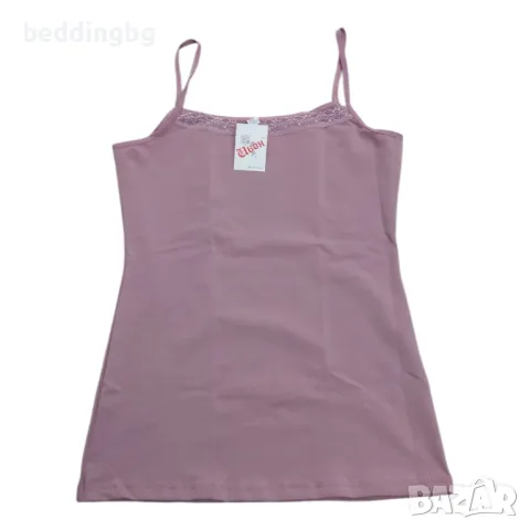 Дамски потник пепел от рози ИВОН с тънка презрамка и дантела | Размери S-2XL, снимка 2 - Бельо - 48748198