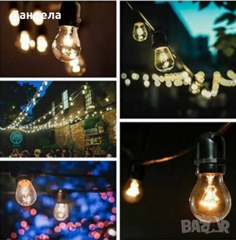 Водоустойчив гирлянд за външно осветление с 10 броя LED крушки, снимка 5 - Лед осветление - 52310865