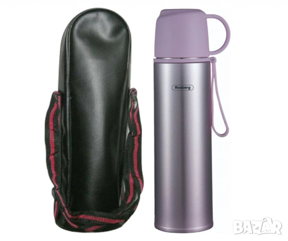 Термос с калъф Rosberg R52010FB – 500 мл., неръждаема стомана, двуслойна изолация, снимка 5 - Други стоки за дома - 51926198