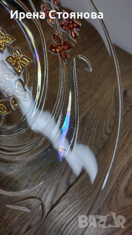 Кристален поднос със столче Salco Kristallglas , снимка 2 - Чинии - 44933863