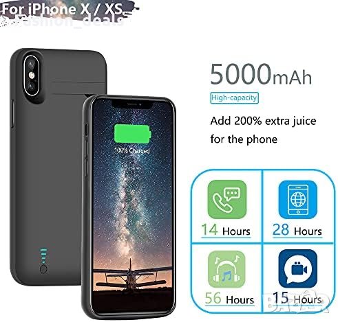 Нов калъф батерия зарядно за iPhone X, XS, 5000mAh акумулаторна , снимка 2 - Аксесоари за Apple - 42187907