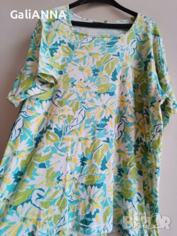 СТРАХОТНА ТУНИКА В СВЕЖИ ЦВЕТОВЕ 2XL-3XL, снимка 4 - Туники - 41491155