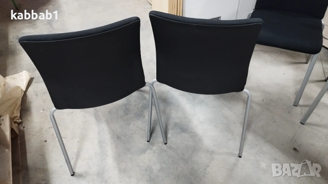 Стол - посетителски офис столове текстилна дамаска 5бр - метални крака, снимка 6 - Столове за офис - 53477304