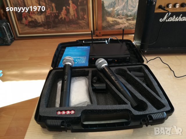 shure-2бр безжични микрофони с куфар-обява 0902221104, снимка 4 - Микрофони - 35726343