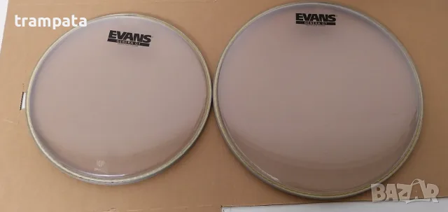 НАЙ ДОБРАТА ОФЕРТА 2 бр. Кожа за барабани EVANS Genera G1 10" + 12" clear