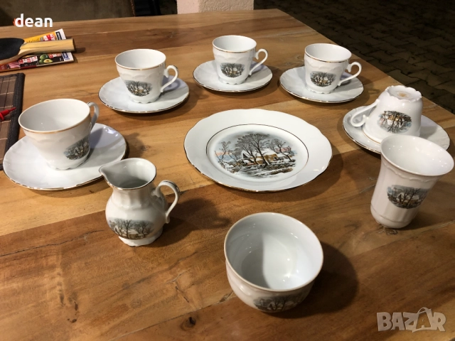 Баварски порцеланов сервиз за кафе-Vintage