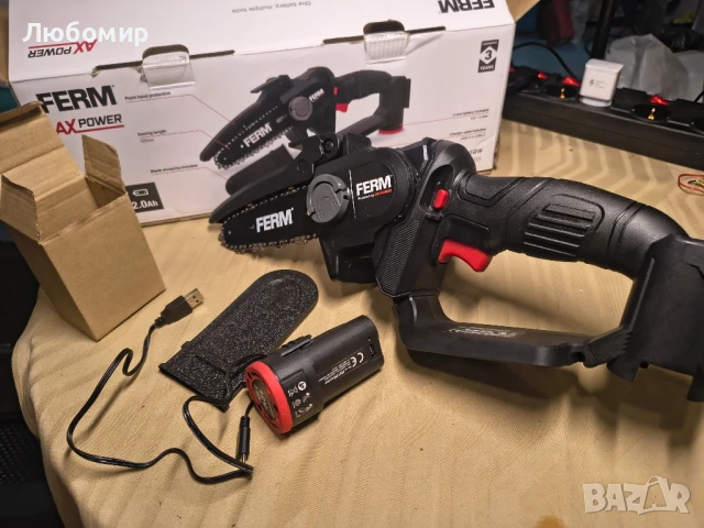 Акумулаторен верижен трион Ferm 12 V 2.0 Ah

, снимка 2 - Други инструменти - 51044242