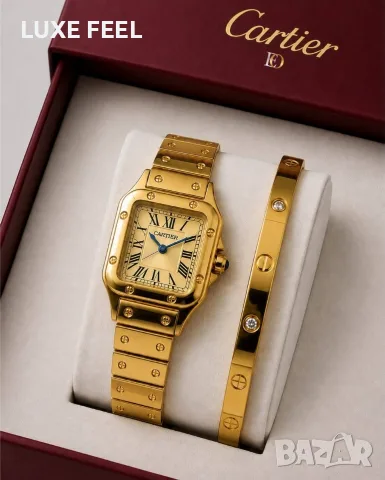 Cartier ⚜️Часовник + Гривна ⚜️, снимка 10 - Дамски - 55709540