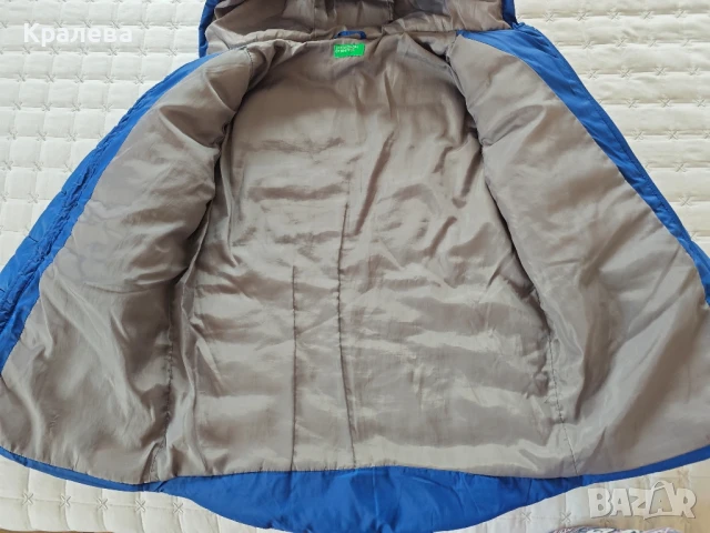 Зимно Дамско яке Бенетон в син цвят, снимка 5 - Якета - 50918046