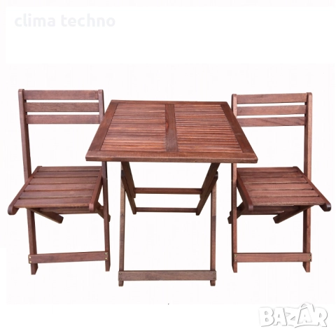 Градински комплект Kreta Muhler Meranti 3 части, дърво, снимка 1