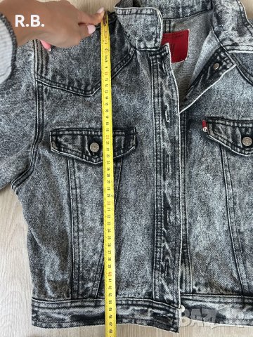 Черно дънково яке, размер М, снимка 9 - Якета - 38896198