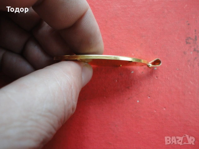 Позлатено колие медальон 3, снимка 5 - Колиета, медальони, синджири - 53061888