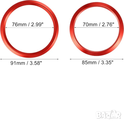 5 броя рингове за въздуховоди – червени или златни – за Mercedes A/B/GLA/CLA Class , снимка 4 - Аксесоари и консумативи - 50792686